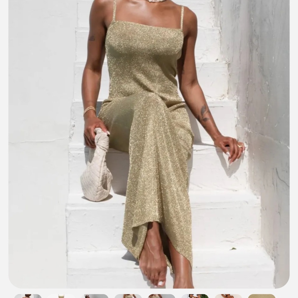 Mirage Maxi Dress Gold Shimmer